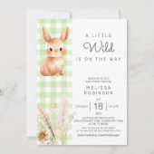 Invitation Bunny Cub Fall Forest Baby shower Pampas (Devant)