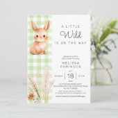 Invitation Bunny Cub Fall Forest Baby shower Pampas (Debout devant)