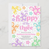 Invitation Bunny Daisy Floral Pastel Printemps 3ème anniversa (Devant)