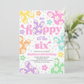 Invitation Bunny Daisy Floral Pastel Printemps 6e anniversair (Debout devant)