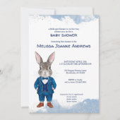 Invitation Bunny Dapper dans un Baby shower de garçon en cost (Devant)