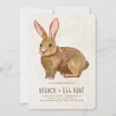 Invitation Bunny de Pâques| Brunch et chasse aux oeufs (Devant)