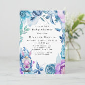 Invitation Bunny de Pâques Gnome Purple Blue Peony Baby showe (Debout devant)