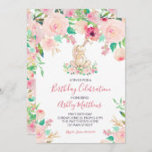 Invitation Bunny de Pâques Premier anniversaire, un petit lap (Devant / Derrière)