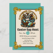 Invitation Bunny de Pâques Steampunk (Devant / Derrière)