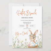 Invitation Bunny de Whimsical Brunch de Pâques et chasse aux (Devant)