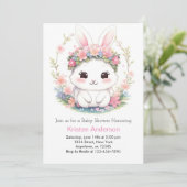 Invitation Bunny Delights Girl Baby shower (Debout devant)
