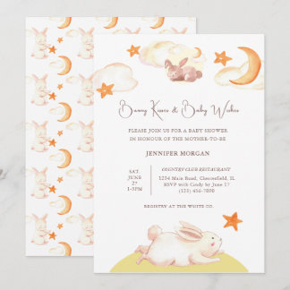 Invitation Bunny Dreams baby shower non sexiste