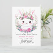 Invitation Bunny Dreams dévoilé Baby shower fille (Debout devant)