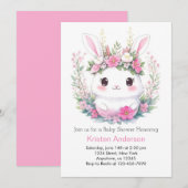Invitation Bunny Dreams dévoilé Baby shower fille (Devant / Derrière)