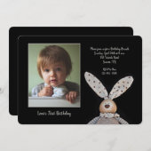 Invitation Bunny Ears Photo fête d'anniversaire (Devant / Derrière)