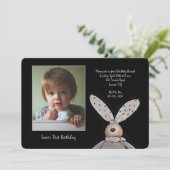 Invitation Bunny Ears Photo fête d'anniversaire (Debout devant)