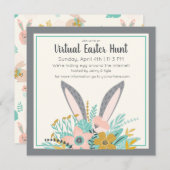 Invitation Bunny Ears Virtual Pâques (Devant / Derrière)