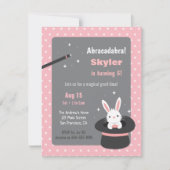 Invitation Bunny en Pois Casquette Magie fête d'anniversaire (Devant)