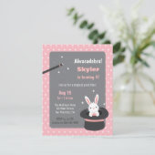 Invitation Bunny en Pois Casquette Magie fête d'anniversaire (Debout devant)