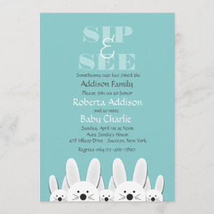 Invitation Bunny Family Sip et voir l'invitation