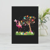 Invitation Bunny Flamingo Pâques 2021 | Amoureux de flamants (Debout devant)