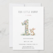 Invitation Bunny Floral 1er anniversaire (Dos)