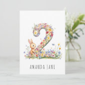 Invitation Bunny Floral 2e anniversaire (Debout devant)
