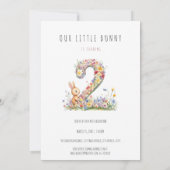 Invitation Bunny Floral 2e anniversaire (Dos)