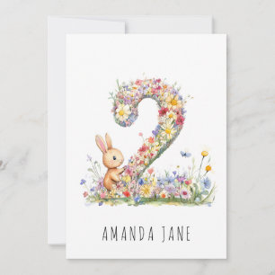 Invitation Bunny Floral 2e anniversaire
