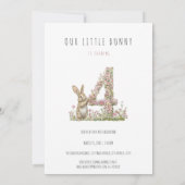 Invitation Bunny Floral 4e anniversaire (Dos)