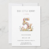 Invitation Bunny Floral 5e anniversaire (Dos)
