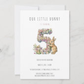 Invitation Bunny Floral 5e anniversaire (Dos)