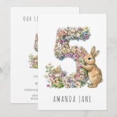 Invitation Bunny Floral 5e anniversaire (Devant / Derrière)
