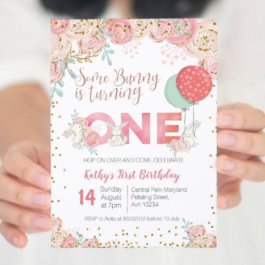 Invitation Bunny Garden Printemps Anniversaire Fête Invitatio