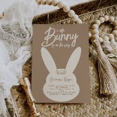 Invitation Bunny Genre Neutre Baby shower moderne Script