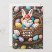 Invitation Bunny Gnome Panier d'oeufs Dîner de Pâques (Devant)