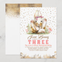 Bunny Gold Parties scintillant rose Floral Anniver