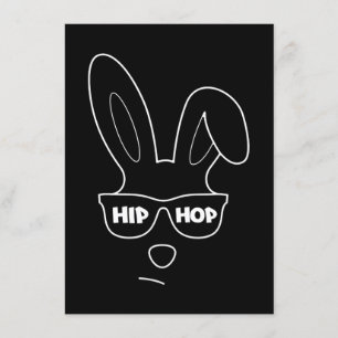 Invitation Bunny Hip hop De Pâques Avec Lunettes De Soleil Dr