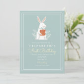 Invitation Bunny mignon premier anniversaire 1er anniversaire (Debout devant)