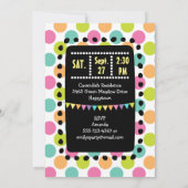 Invitation Bunny mignon tenant un Polka de ballon Pot Anniver (Dos)