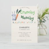 Invitation Bunny Munchy Crunchy Anniversaire Fête Drôle migno (Debout devant)