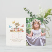 Invitation Bunny & Papillons Pique-nique Tea Party Anniversai (Debout devant)