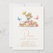 Invitation Bunny & Papillons Tea Party Baby shower de pique-n (Devant)