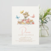 Invitation Bunny & Papillons Tea Party Baby shower de pique-n (Debout devant)