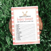 Invitation Bunny Pink Stripe Baby shower Word Scramble Jeu