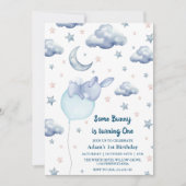 Invitation Bunny Premier enfant de 1er anniversaire (Devant)