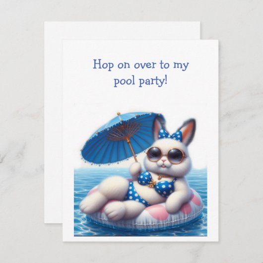 Invitation Bunny Rabbit (Devant / Derrière)