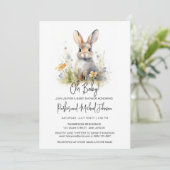Invitation Bunny Rabbit Baby shower forestier (Debout devant)