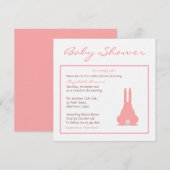Invitation Bunny rose (Devant / Derrière)