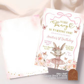 Invitation Bunny rose Ballerina Premier anniversaire
