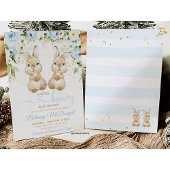 Invitation Bunny twins baby shower