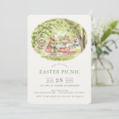 Invitation Bunny Woodland Animals Easter Picnic (Debout devant)