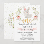 Invitation Bunny Woodland Wild Un Anniversaire Fête Invitatio (Devant / Derrière)