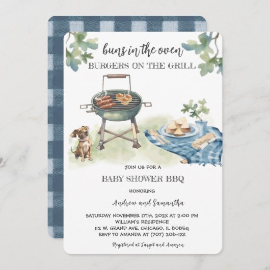 Invitation Buns Dans Les Burgers Au Four Sur Le Grill (Devant / Derrière)